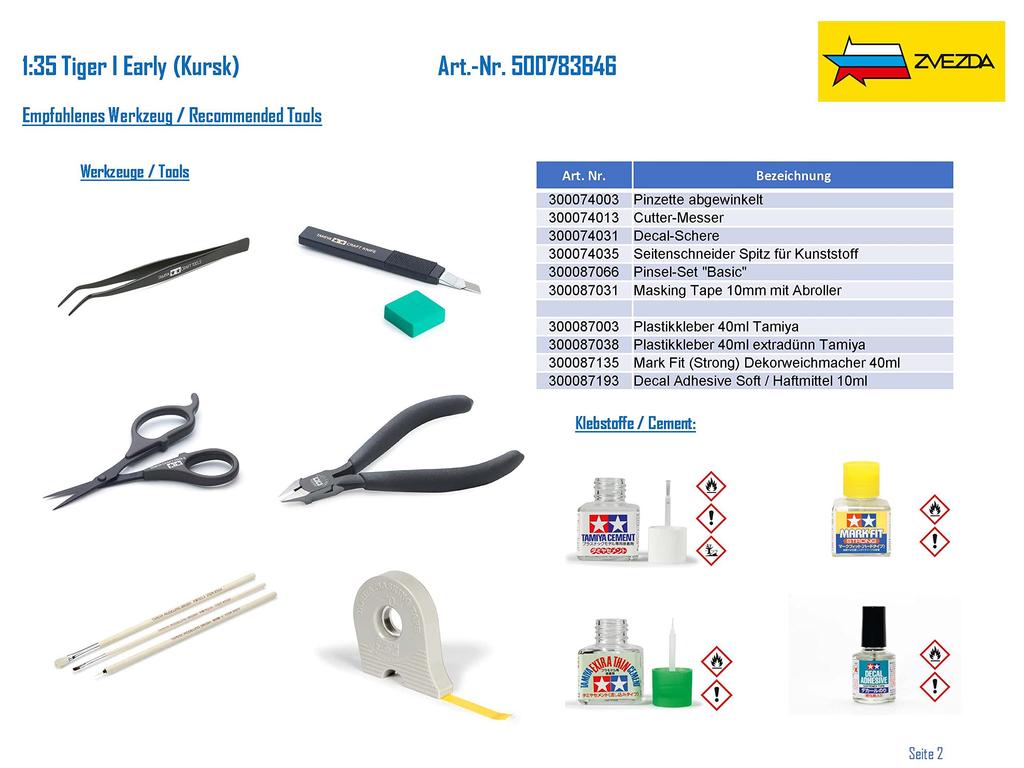 Пластиковая модель немецкого тяжелого танка Tiger I раннего типа Zvezta 1/35