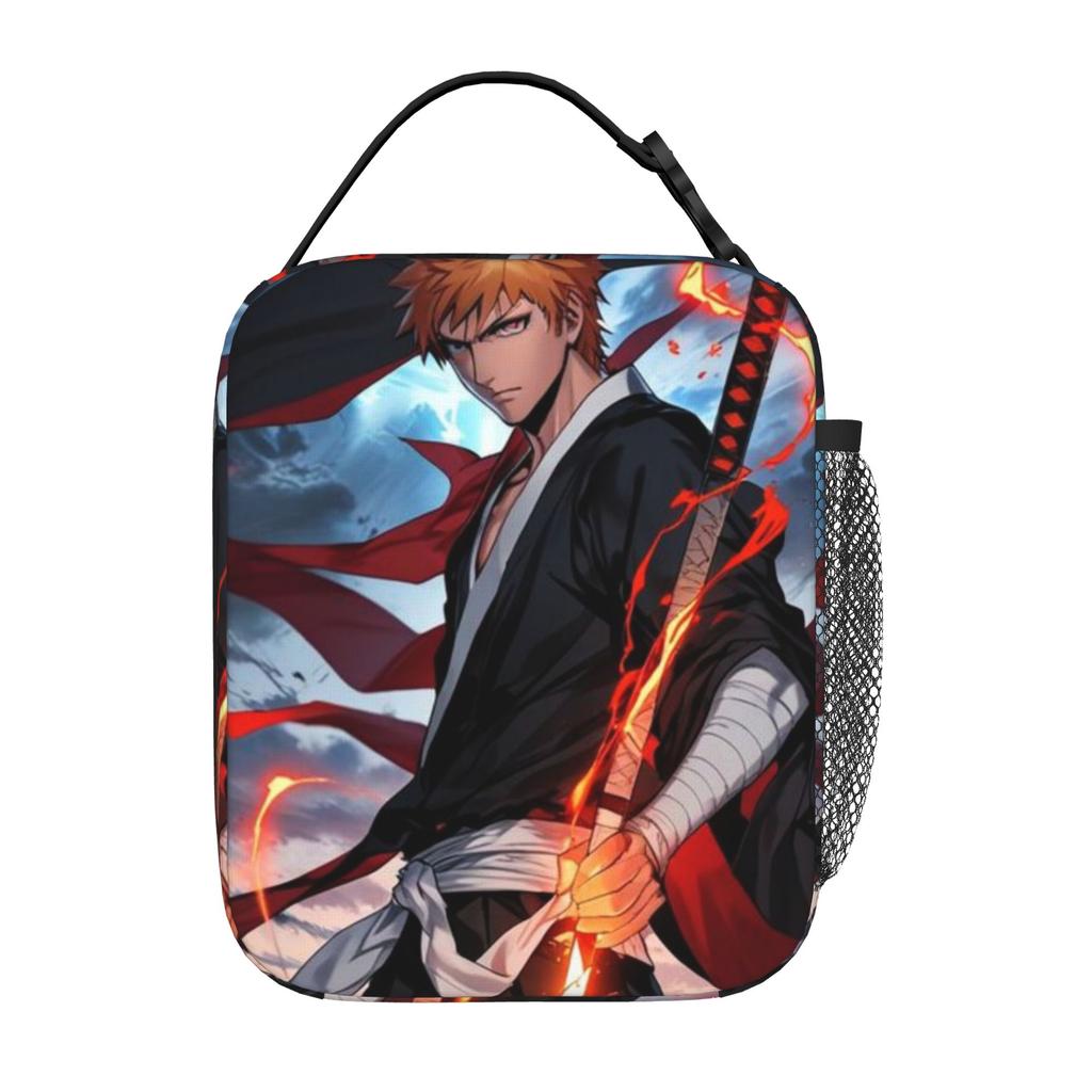 Back to school seasonBleach Picnic Bag Ichigo Kurosaki (23) Fashion High Street Portable Leakproof Lunch Bag