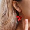 Petal Asymmetric Earrings Fashion Personalized Long Geometric Circle Tassel Eardrop Earrings