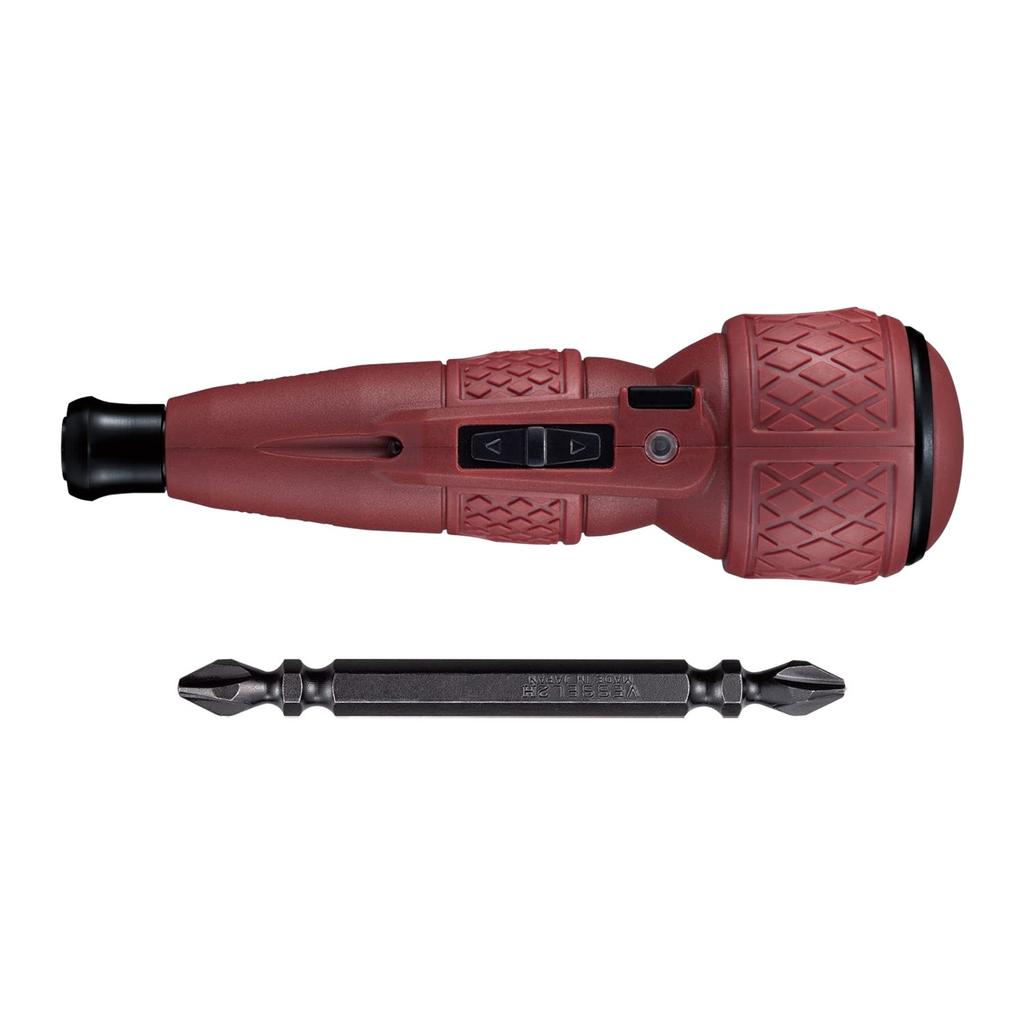 VESSEL Electric Ball Grip Limited Edition Includes 1 High Speed Driver, (Dull Red), Bit, (Low Recoil), 220USB-S1DR