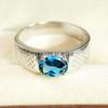 London Blue Topaz Oval Gemstone With 925 Sterling Silver Ring For Men's #B221 JL375675959026
