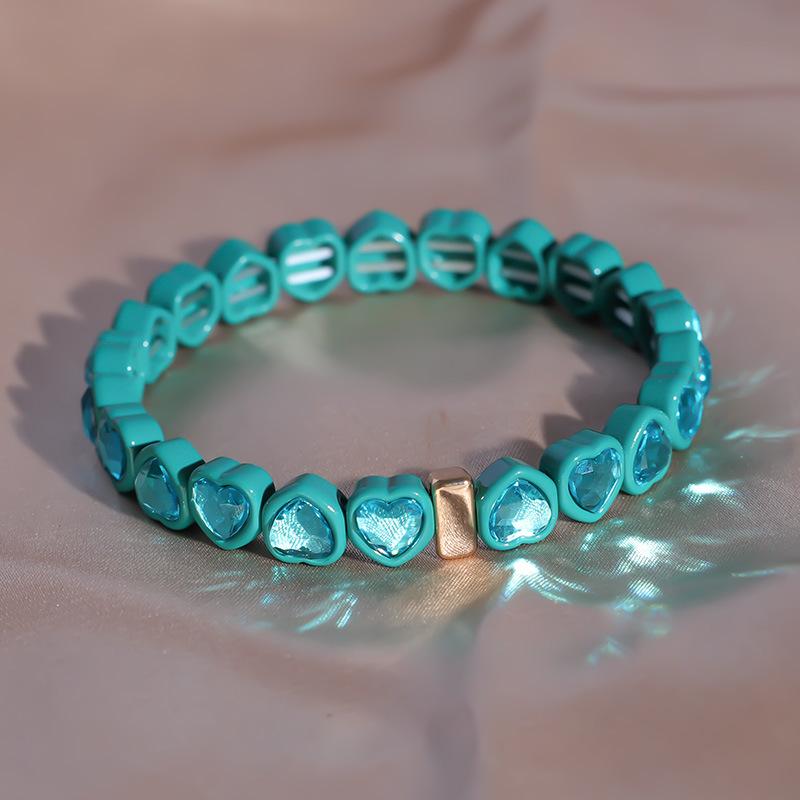 Модные геометрические браслеты Love: Эластичные цветные браслеты из бисера для женщин