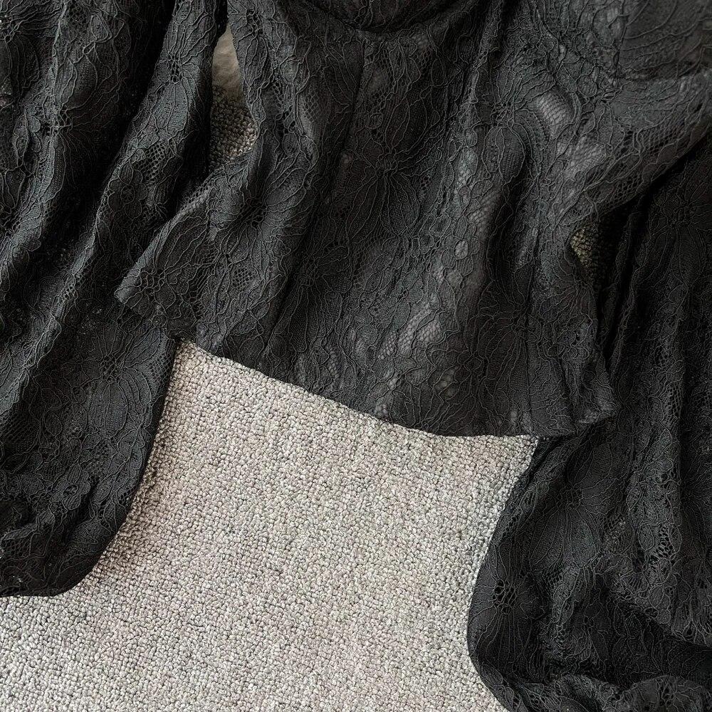 Французская шикарная блузка с бриллиантами, женская корейская мода, квадратный воротник, пышные рукава, блузки в стиле пэчворк, кружевной топ с высокой талией, дропшиппинг