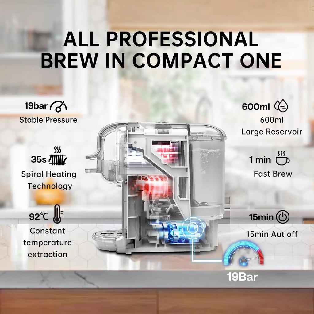 Мультикапсульная кофемашина, Горячая/Холодная Dolce Gusto Капсулы Nespresso Капсулы ESE Молотый кофе Кафетерий 20 Бар 5 в 1,H2B