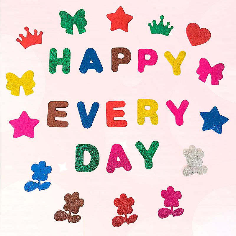 Международные наклейки с буквами из пенопласта с блестками: Самоклеящийся настенный декор от А до Я, 7 цветов