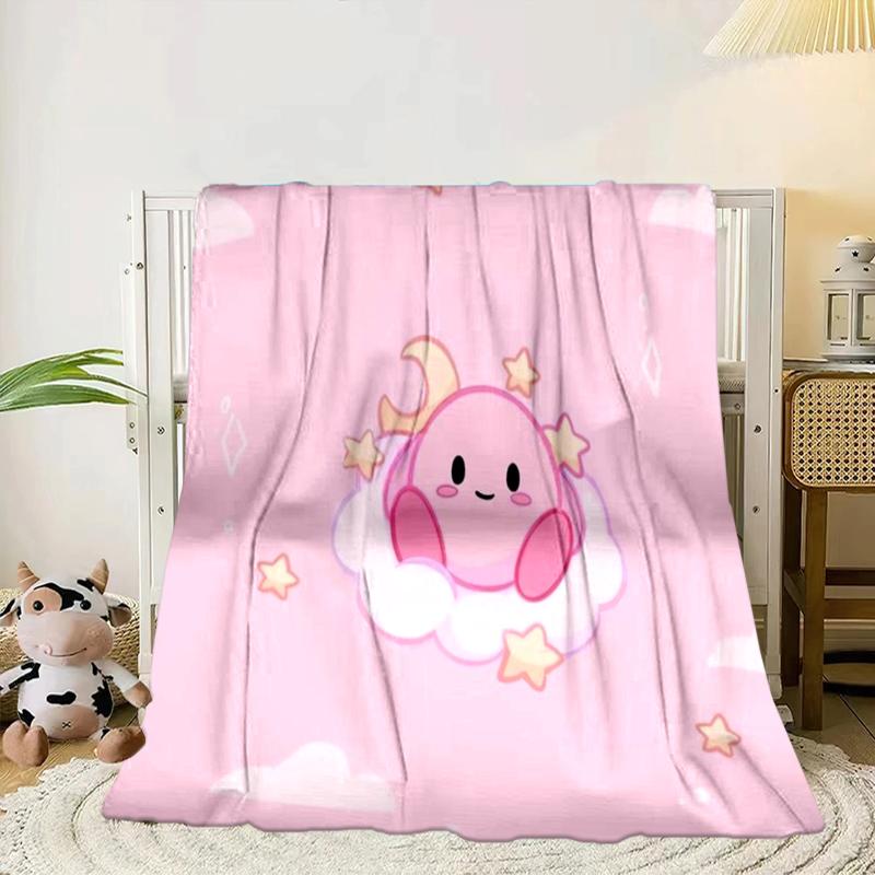 Pink pika Pattern Blanket Flannel Blanket for bed, sofa, Camping, Hiking, Picnic Essentials, gift for family Fan gifts