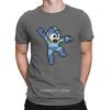 Креативная футболка Megaman для мужчин Прыгай и стреляй Круглый вырез Чистый хлопок Футболка Хип-Хоп Подарки на день рождения Топы