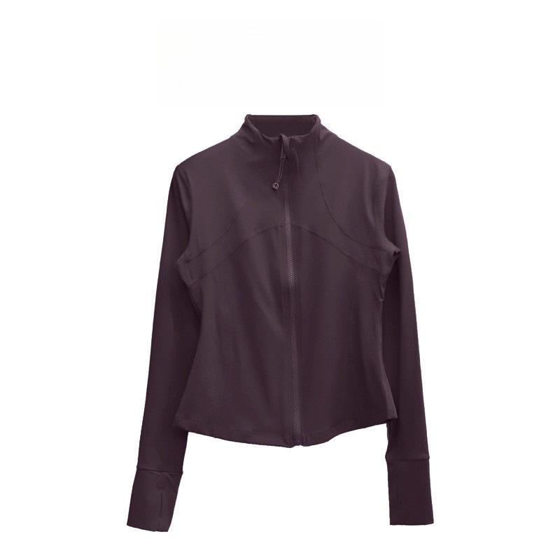 Женская облегающая куртка для йоги с длинным рукавом Nude Feel: Воротник-стойка, Высококачественная осенне-зимняя одежда для фитнеса