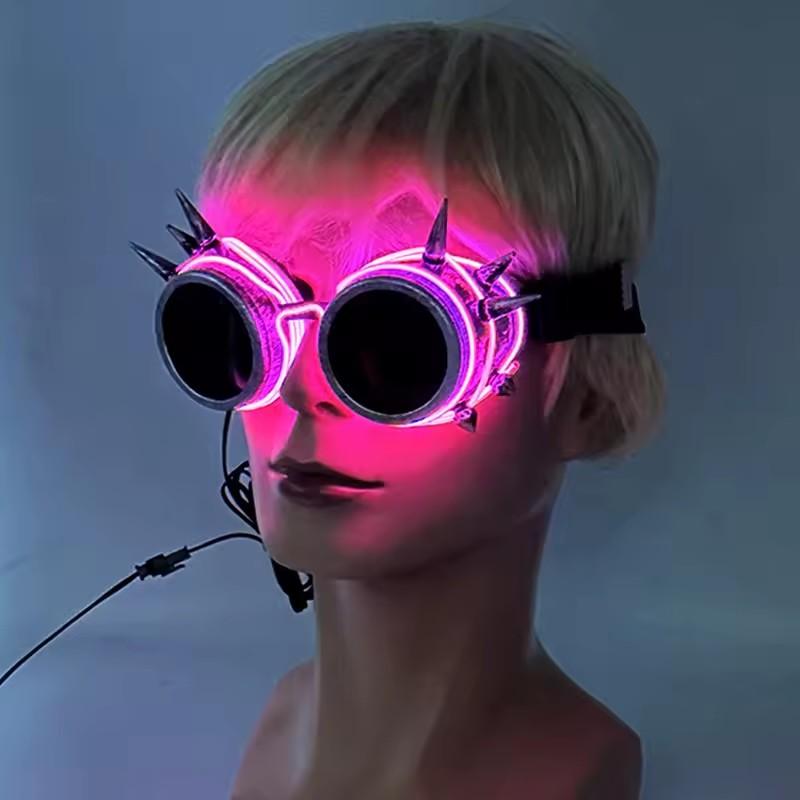 New Luminous Glowing Glasses LED Steampunk Glasses With Lights Bar Nightclub Supplies Neon Sunglasses Eyewear Props