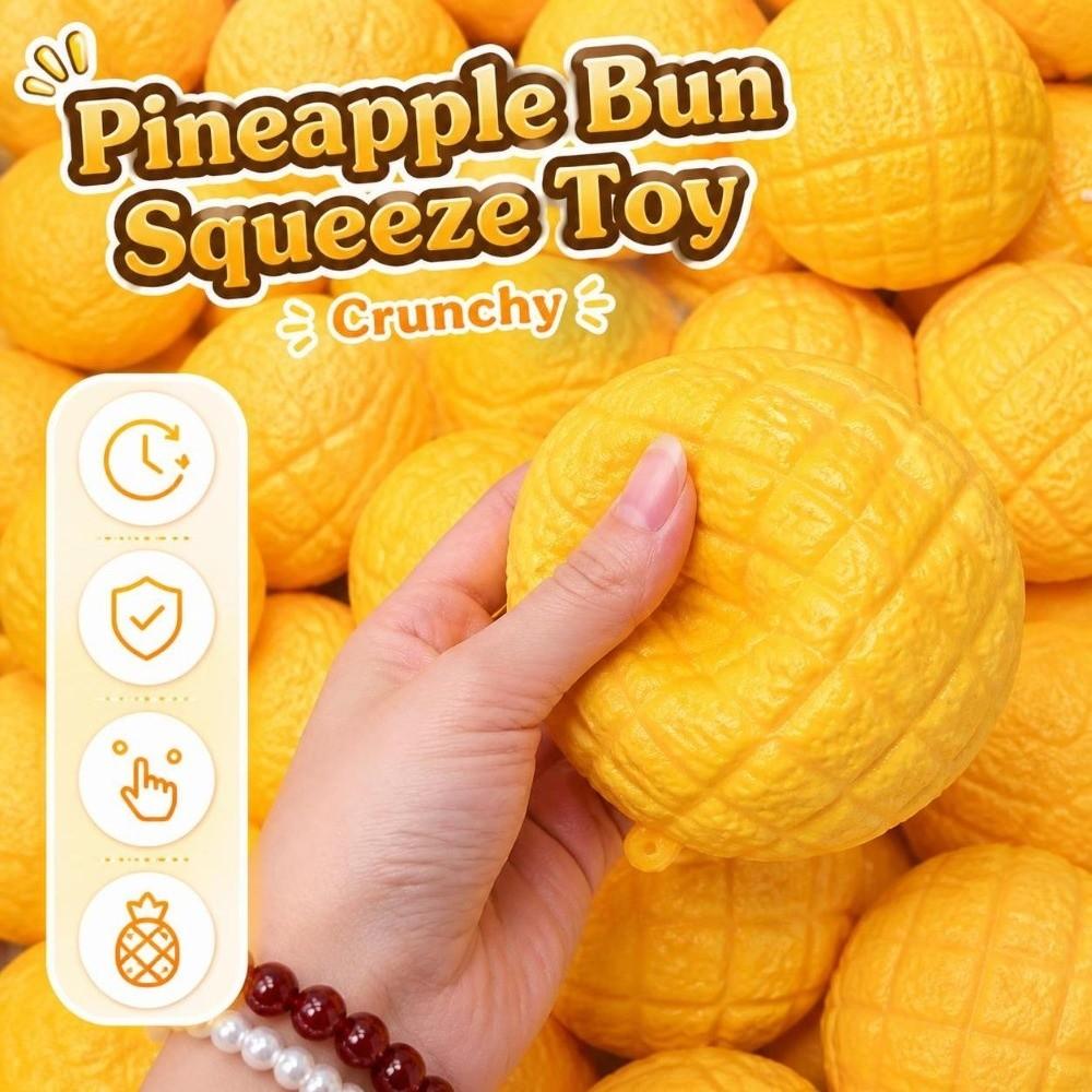 Sound Effects Pineapple Bun Squeeze Toy Soft Croissant Pinch TPR Fidget Toy for Kids Adults
