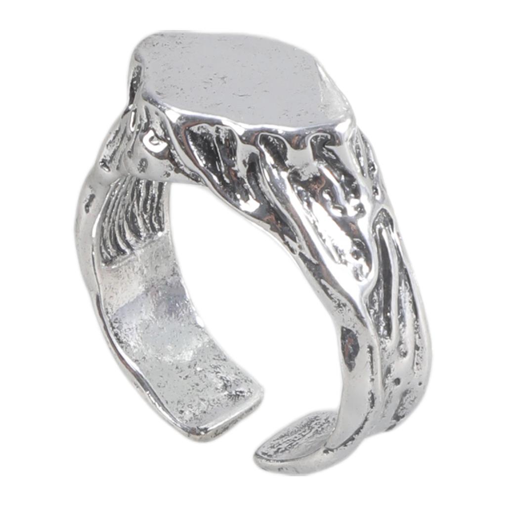 Handcrafted Stone Ring Rugged Rock Texture Vintage Nomadic Design Durable Alloy Stone Finger Ring Jewelry Gift