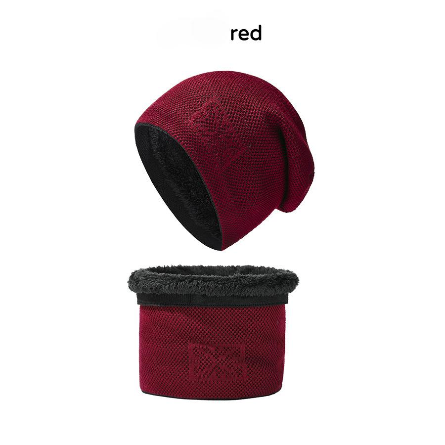 Мужской утепленный комплект из двух частей: вязаная флисовая шапка, шарф, ветрозащитная шапка-бини, осенне-зимний комплект из двух частей, защита ушей и шейный платок