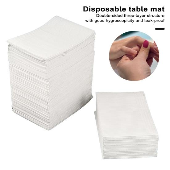 125 шт одноразовых полотенец для стола для дизайна ногтей, водонепроницаемый 3-слойный коврик для дизайна ногтей, бумажные листы, чистые подушечки, коврик для стола для татуировки, маникюрный стол