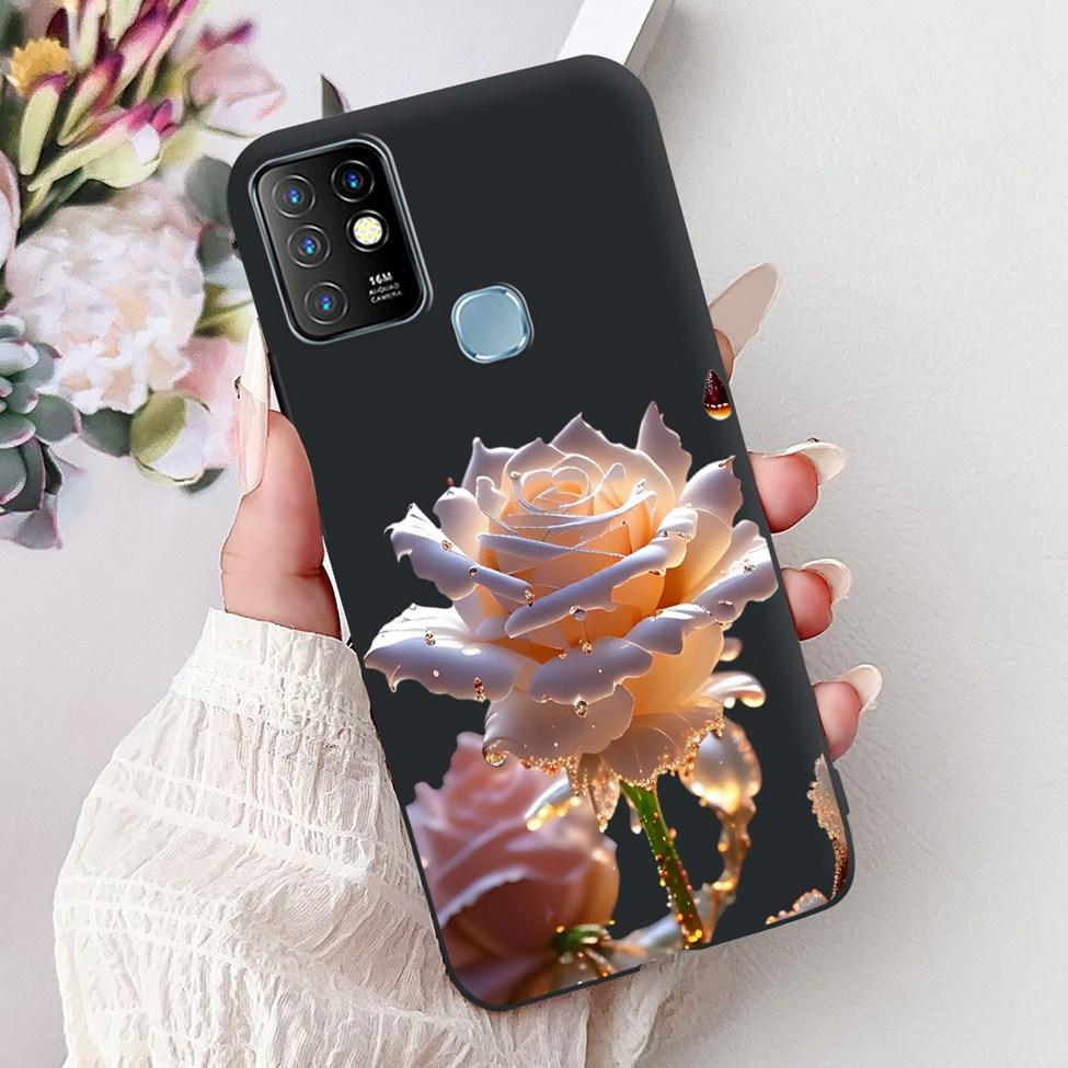 Для Infinix Hot 10 Чехол Силиконовый Милый Кот Модные Цветы Роскошная Расписная Задняя Крышка Для Чехла Телефона Inifnix Hot 10 X682B X682C