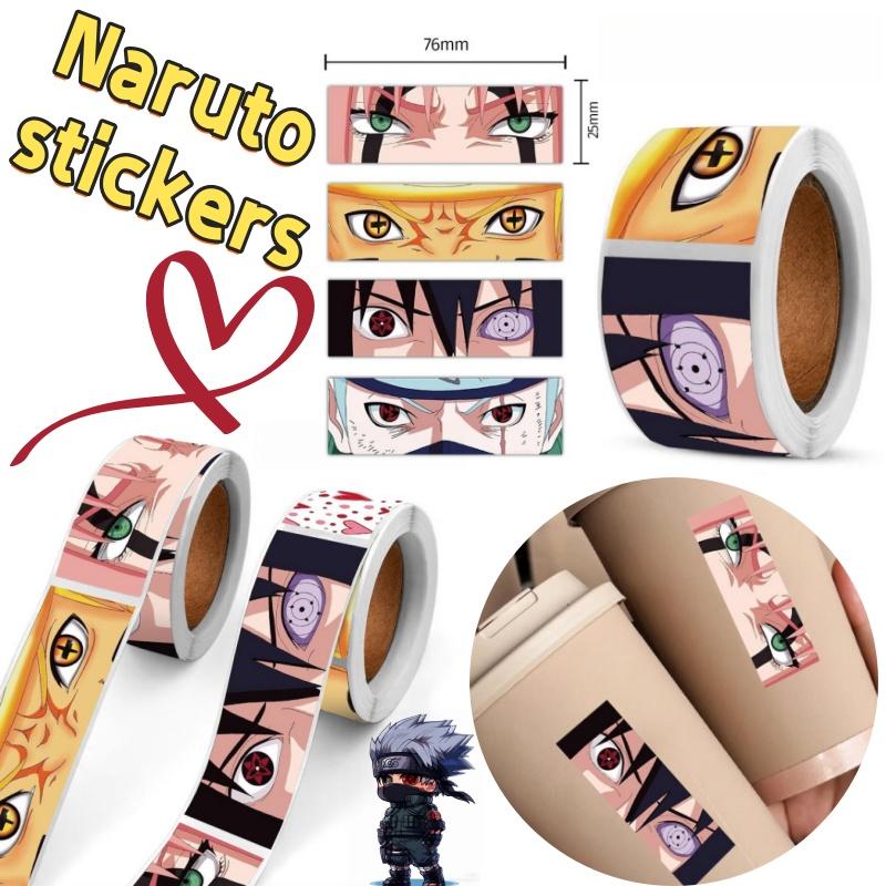 120PCS Naruto Cartoon Cute Character Seal Sticker anime Super Cool Peripheral Illustration Roll Sticker Material diy