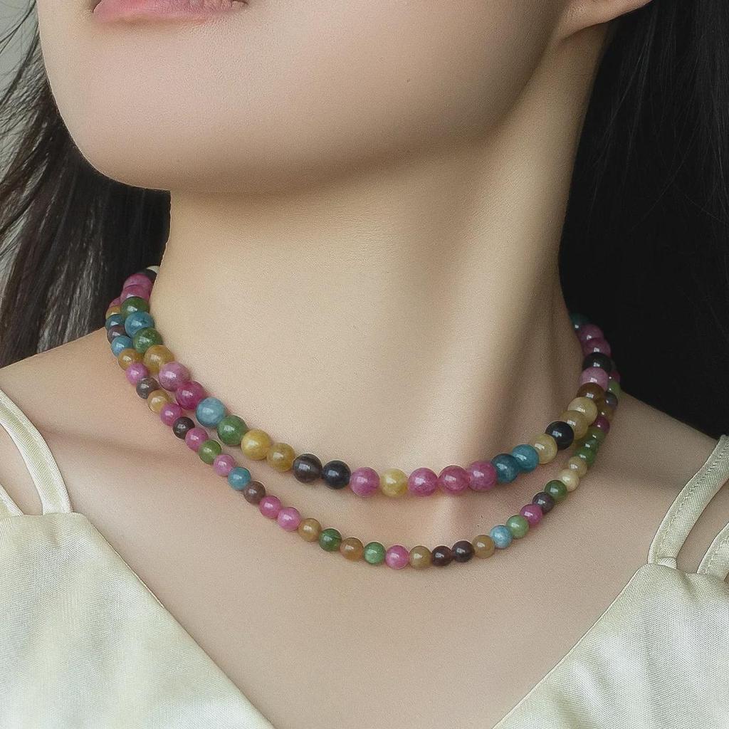 Новое роскошное ожерелье из цветного турмалина в китайском стиле