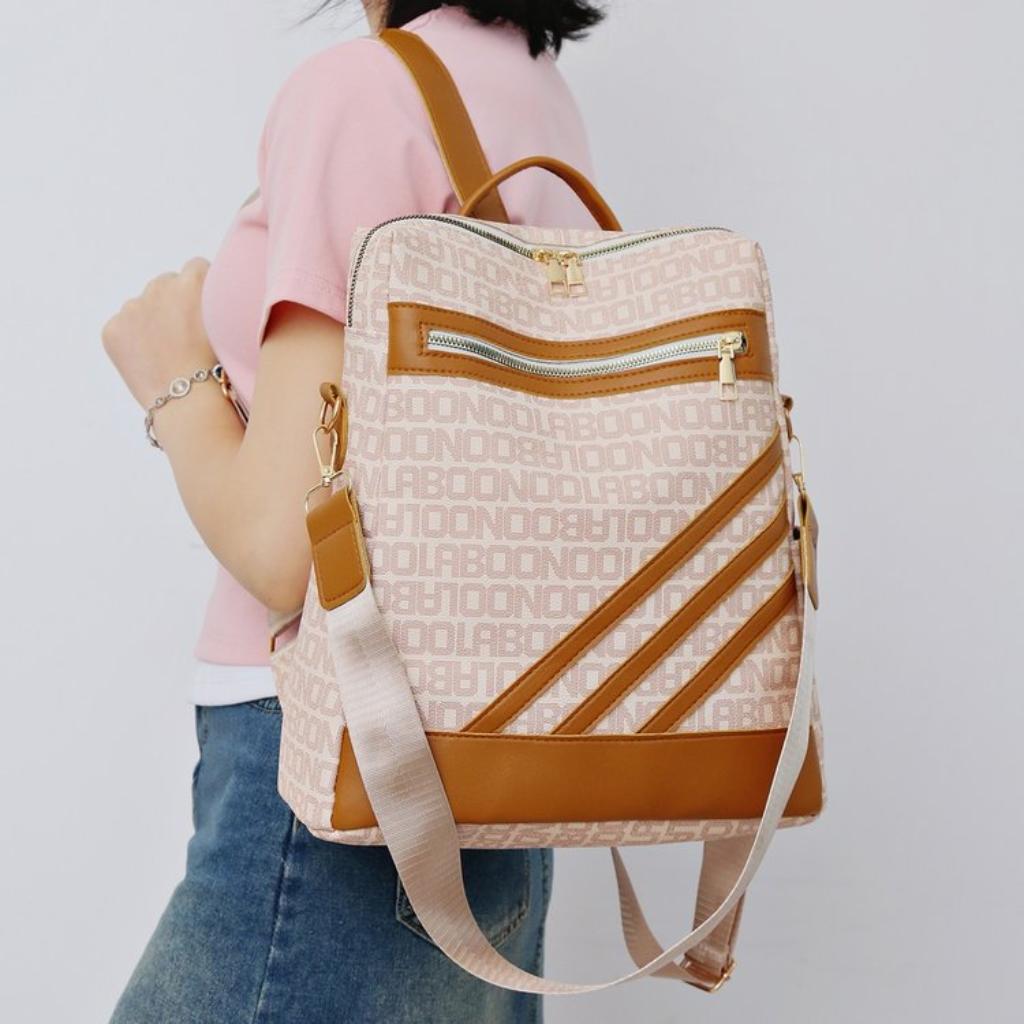 Backpack for Women PU Large Capacity Multi Pocket Adjustable Strap for Commuting and Travel