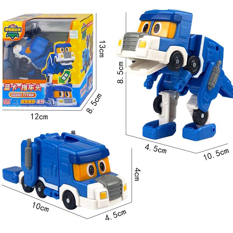 Newest ABS Min Deformation Gogo Dino Action Figures REX Transformation Car Airplane Motorboat Crane Dinosaur Toys for Kids