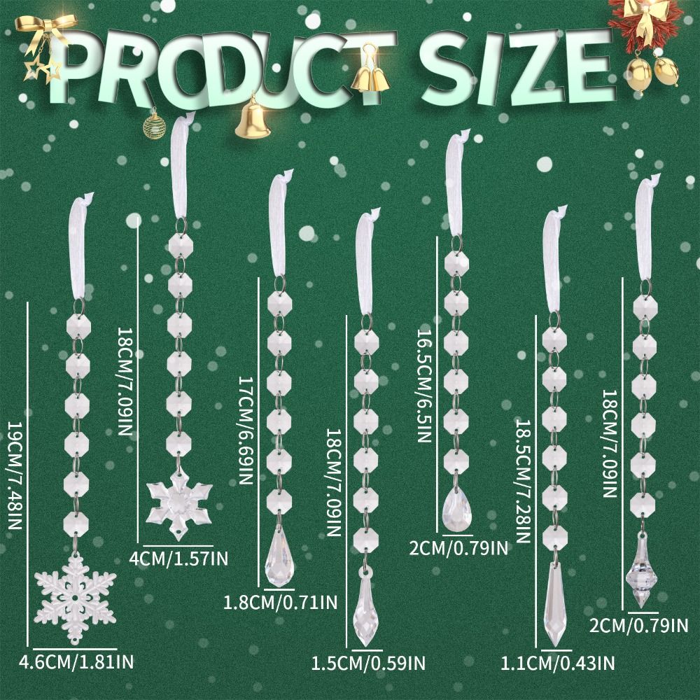 Прозрачные подвески на елку, снежные бусины, звезда, рождественские украшения, товары для вечеринки