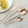 4Pcs Black Gold Cutlery Set Knives Fork Spoon Dinner Tableware Stainless Steel Dinnerware Party Kitchen Flatware Silverware Set