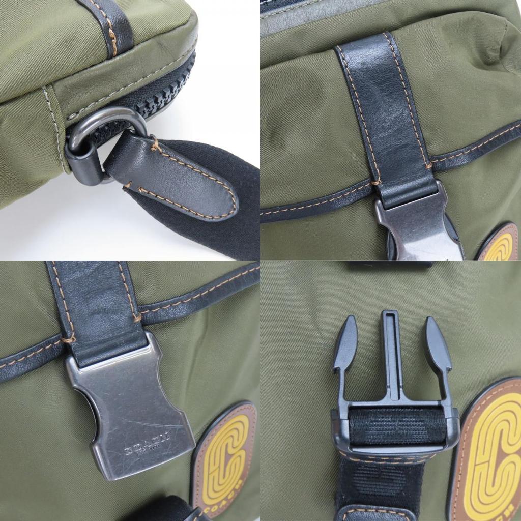 Used COACH Shoulder Bag Max Crossbody C9836 Nylon/leather Khaki Black