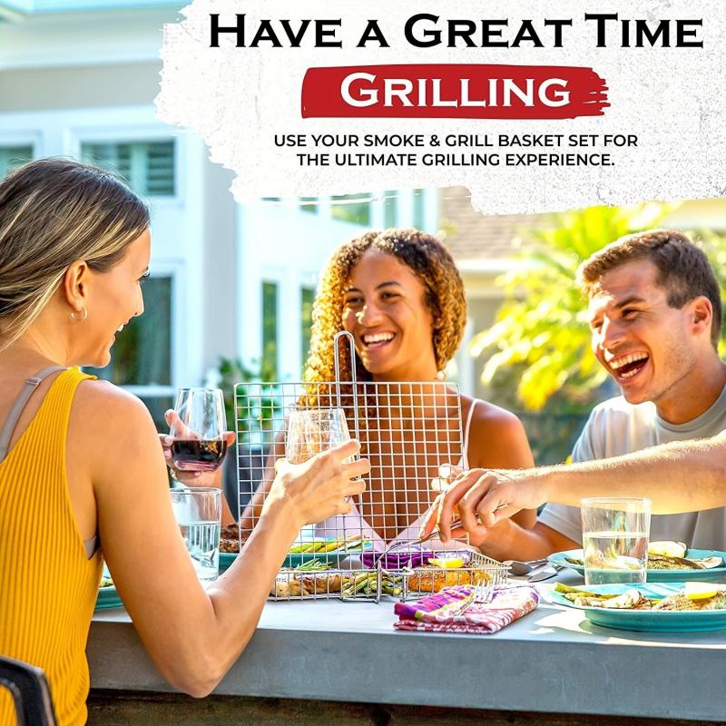 Прочные щипцы для гриля и барбекю для рыбы, гамбургеров, овощей, утолщенная проволока, нескользящая ручка, прочные зажимы для приготовления пищи, инструменты для кемпинга и барбекю на открытом воздухе