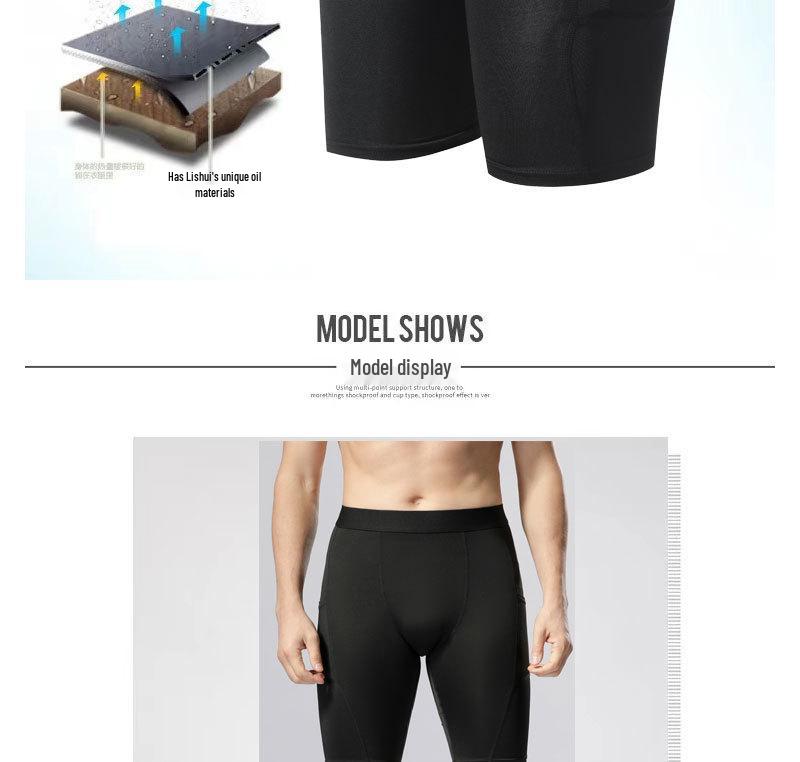 Men's High Elastic Quick-Dry Basketball Fitness Shorts with Pockets