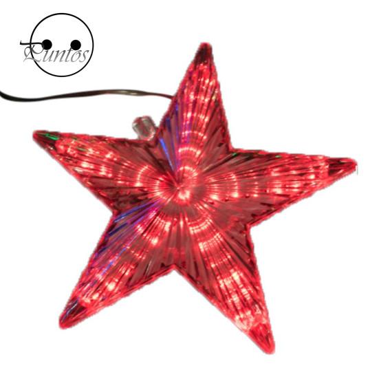 Рождественская елка Топпер Звезда со светодиодной подсветкой Креативная форма Plug-Play IP65 Водонепроницаемая светящаяся пятиконечная звезда Орнамент рождественской елки