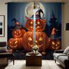 2pcs HD Moonlit Jack-o '-lantern Ghost Curtain Black Tie Digital Printed Curtain Home Decoration Style Decoration Living Room