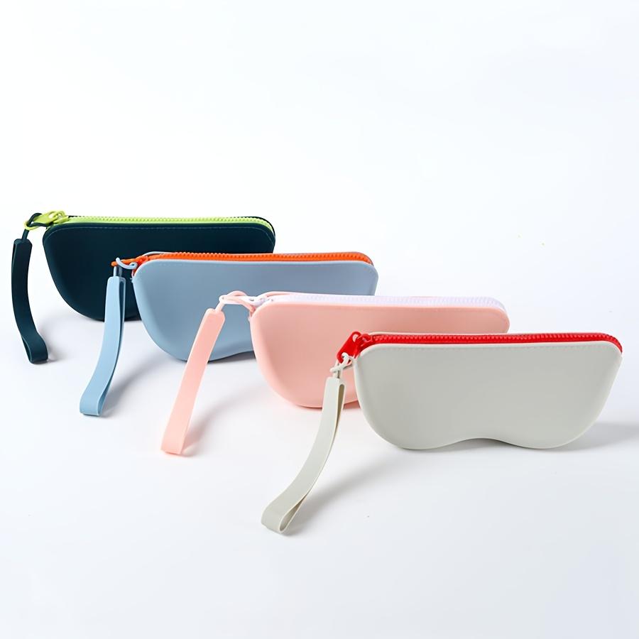 Silicone Glasses Storage Box, Simple Design, Durable, Waterproof, with Zipper Pocket