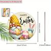 Happy Easter Wooden Sign with Adorable Gnome Pattern - Charming Decorative Hanging Plaque with Easter Bunny, Eggs Pattern - Ideal Easter Decorations