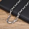 Chunky Rectangle Chain Necklaces for Men Boys,50/55/60 Cm Stainless Steel Square Chain Collar,Cool Punk Zircon Gifts