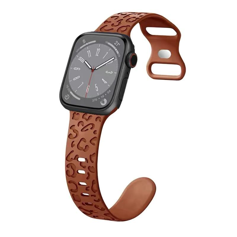 Leopard Silicone Strap for Apple Watch S9 Strap 49mm 44mm 40mm 45/41mm 42mm 38mm 44mm iWatch Series Sports Strap