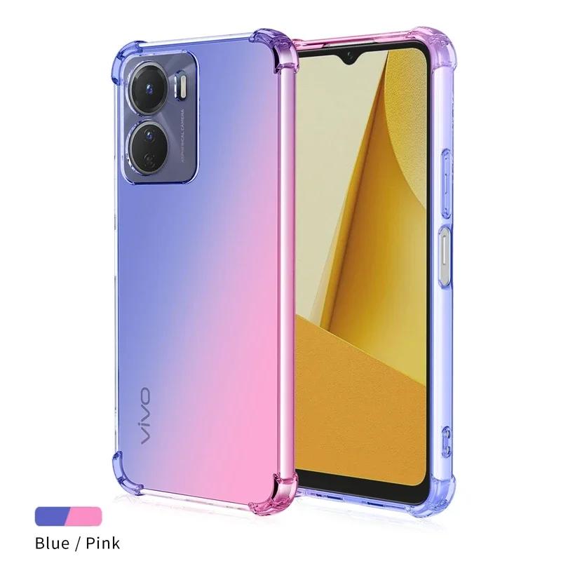 Ударопрочный градиентный чехол-подушка из ТПУ для Vivo Y36 Y78 Y100 Y02 Y16 Y22 Y02S Y3 Y30 Y77 Y G 4G Защитная крышка Funda Coque