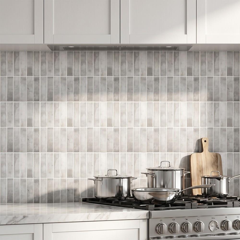 2PCS Vintage PVC Self Adhesive Tile Sticker Oil Proof Waterproof Wall Sticker Kitchen Counter