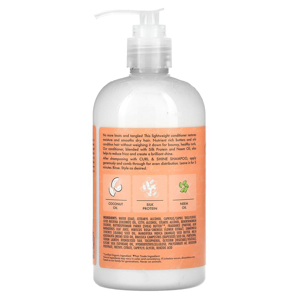 SheaMoisture Кондиционер для вьющихся волос и блеска, кокос и гибискус, 13 жидких унций (384 мл)