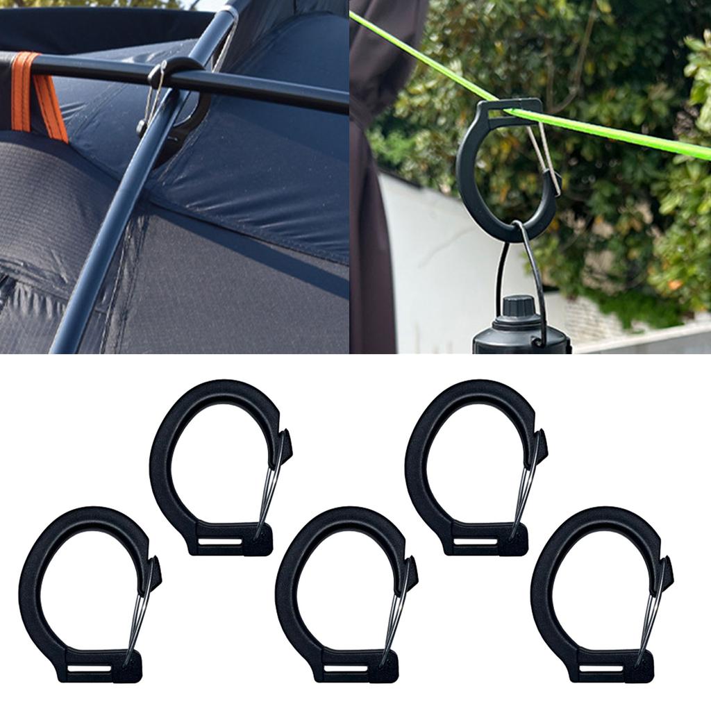 5Pcs Plastic Snap Clip Hook Camping Carabiner Buckle Outdoor Tent Accessories Multifunction Snap Hook Camping Equipment
