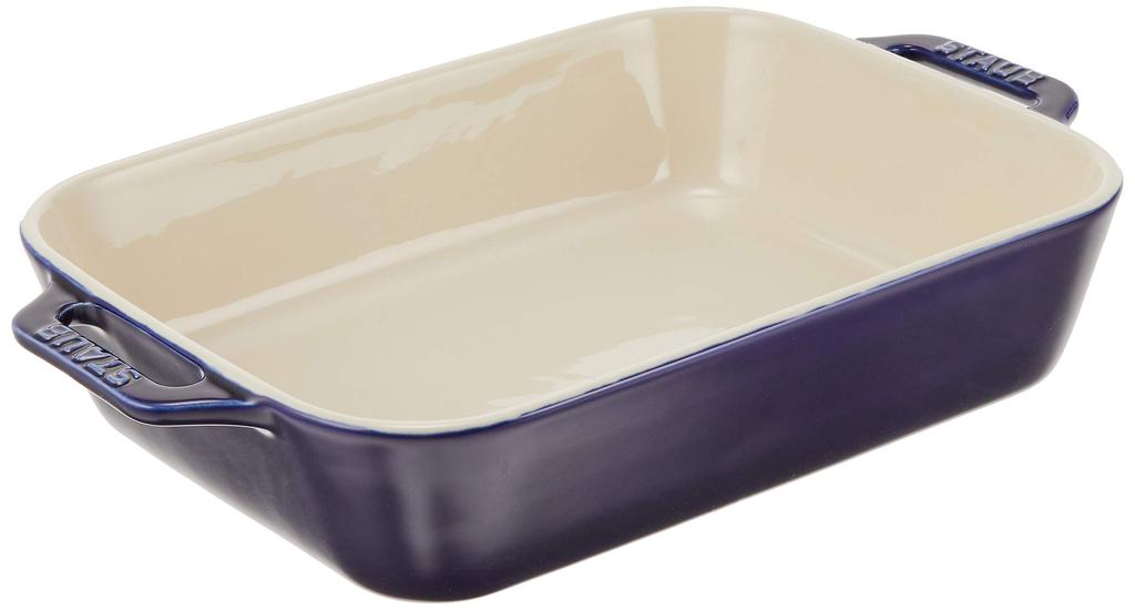 STAUB "Grand Bleu Rectangular Dish" 27x20cm, Ceramic Gratin Dish, Oven and Microwave Safe [Official Japanese Product] Dish 40508-591