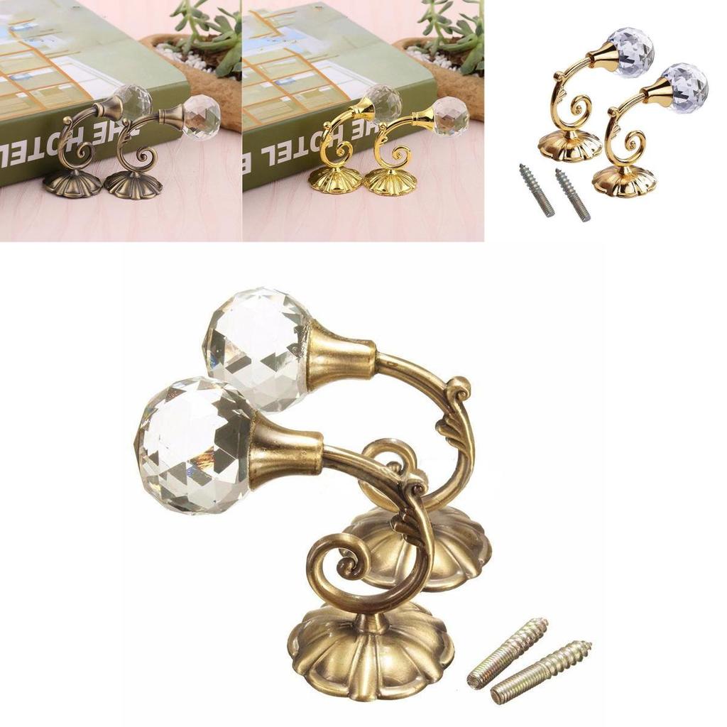 Large Metal Crystal Ball Curtain Hooks Tassel Wall Tie Back Holder Hanger