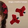 Wool Hairpin Angry Graphic Design One-Word Clip Lightweight Comfortable Daily Wear Shopping Party Gathering Hair Clip