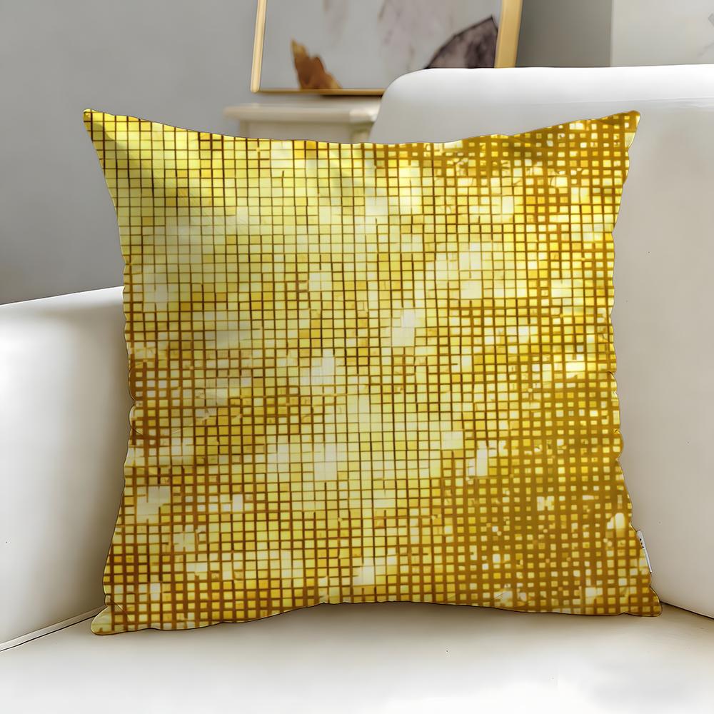 Golden fine light spots Cushion Cover Soft EasyWash Pillow Case Versatile for Couch Bed Travel and Office