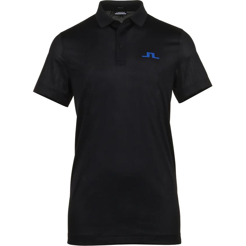 J.Lindeberg Solid Logo Print Polo Shirt Men Polo Shirts Black GMJT09166-9999