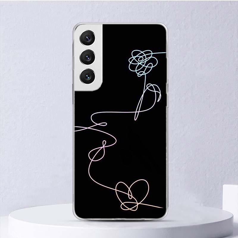 Люби Себя Цветочное Сердце Линия Kpop Мягкий Чехол Для Samsung Galaxy S25 S24 S23 S22 Ultra Чехол Для Телефона S20 FE S21 Plus S25Ultra S24