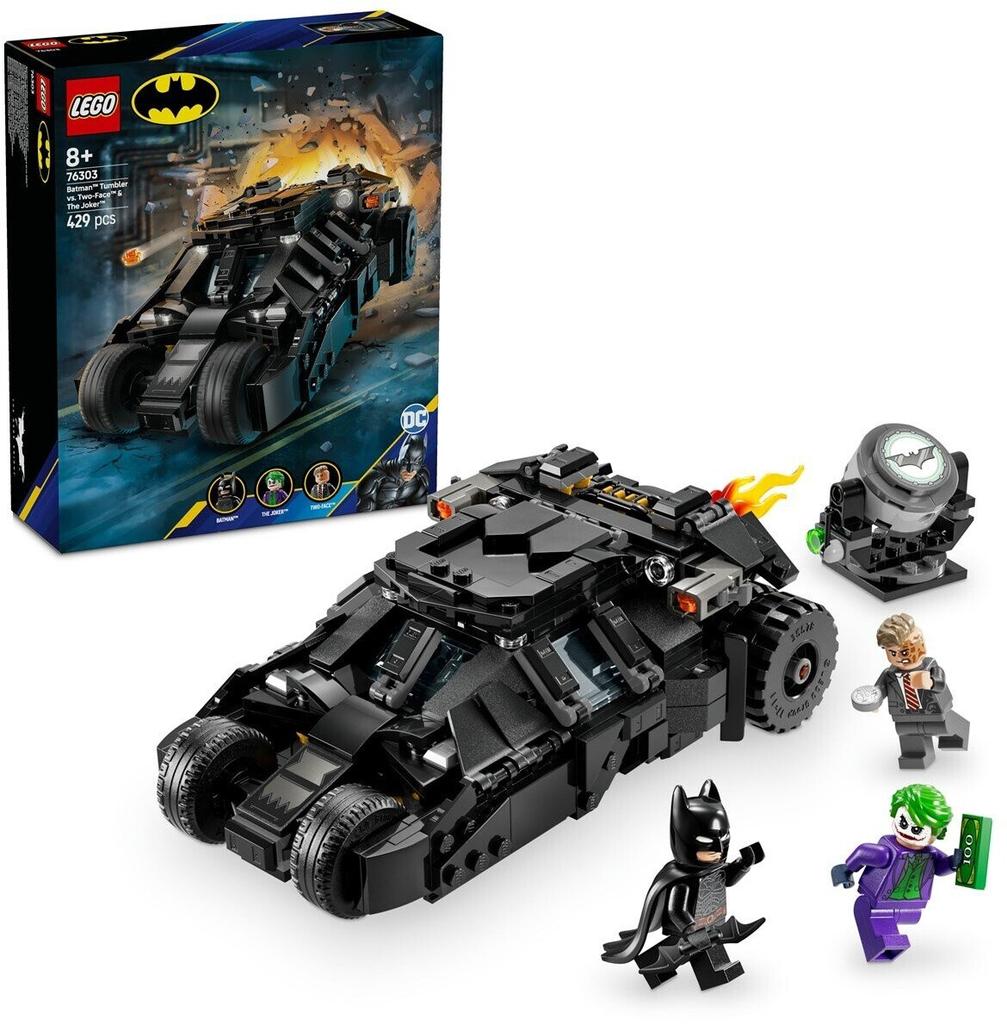 LEGO Конструктор Fahrzeug Batman – Тумблер Бэтмена против Двуликого и Джокера (76303)