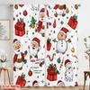2pcs,2D plane printing Popular Curtain Panels Christmas Teddy Bear Santa Snowman (3) Versatile Polyester (without rod) Art Deco