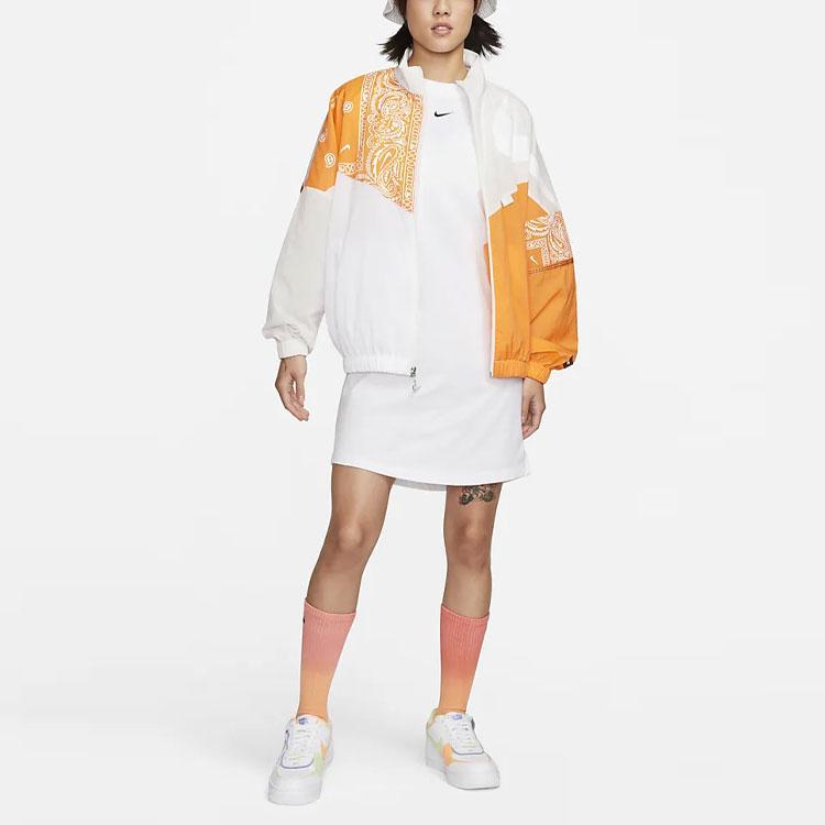 Nike Спортивная одежда Essential Solid Solid с круглым вырезом Свободное платье с короткими рукавами Женское платье Белое DV7883-100