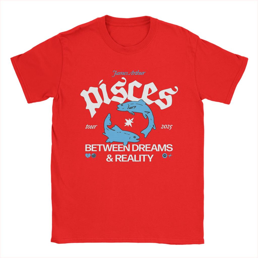 Men TShirts James Arthur Pisces  Casual Pure Cotton Tees Short Sleeve  T Shirts Crew Neck Clothes Plus Size