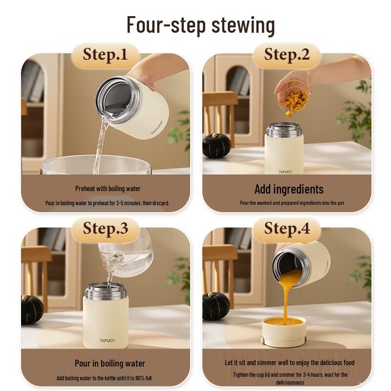 TAFUCO 0.8L 316 Stainless Steel Insulated Food Jar