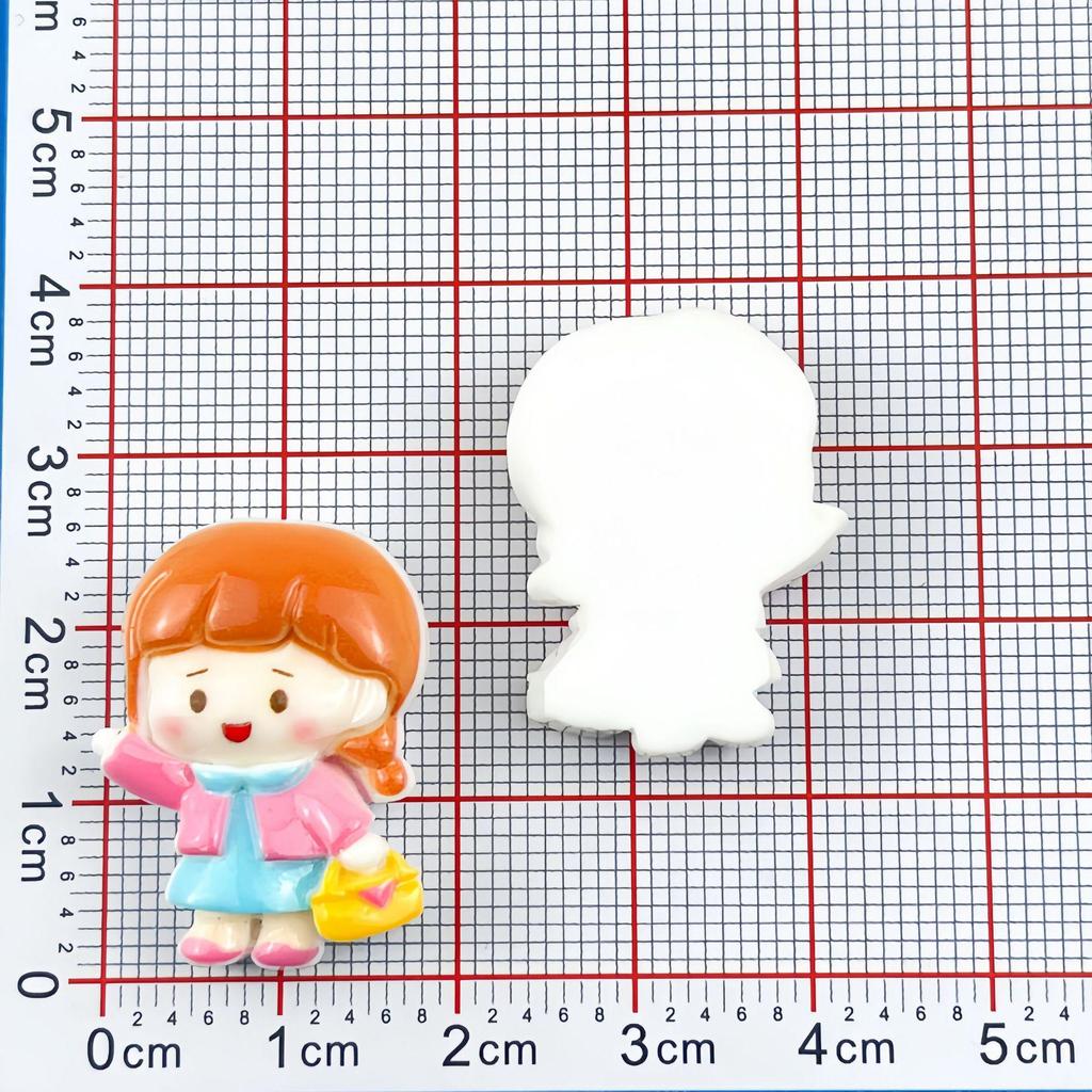 Мультяшные Девочки Смоляные Наклейки для DIY Брелоков, Чехлов для Телефонов и Crocs