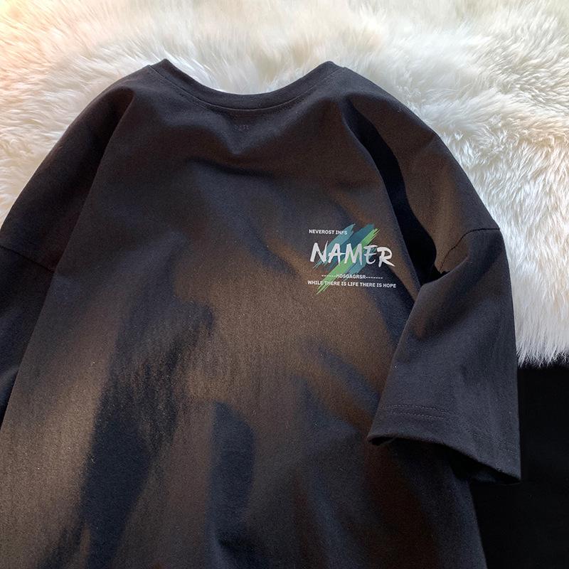 Мужская летняя футболка в стиле ретро из плотного хлопка с коротким рукавом, 200 г, универсальная